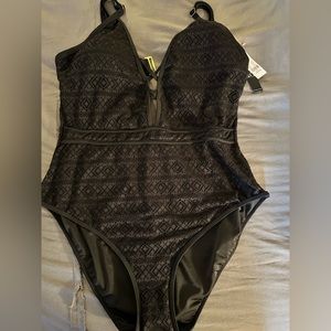 Black one piece swimsuit